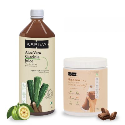 Kapiva Aloe Garcinia Juice & Chocolate Slim Shake Combo
